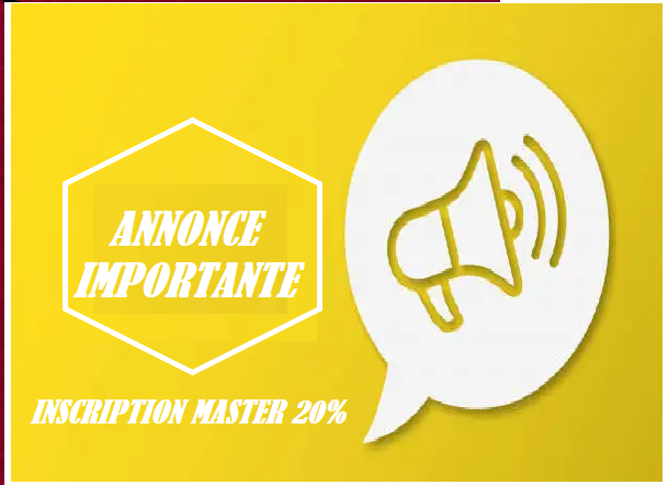 Inscriptions en Master – Catégorie 20%